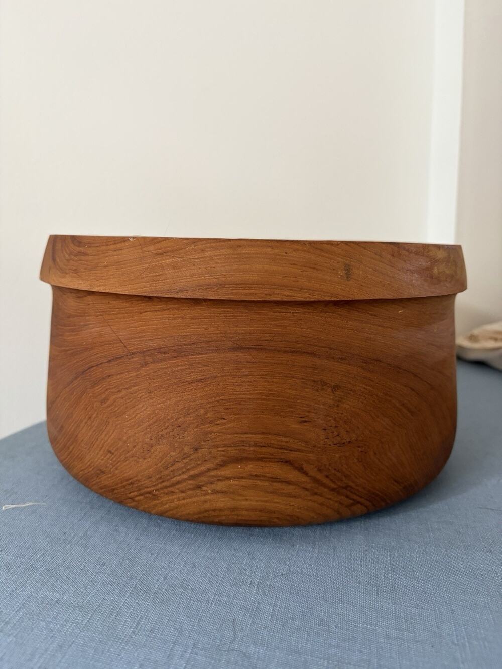 Vintage Genuine Teak Wood 5pc Set From Thailand Salad Bowl & Serving Bowls